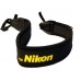Nikon Neoprene Camera Neck Strap Black Color with Yellow Letter